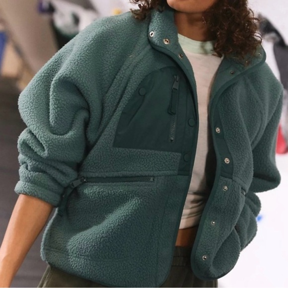 free people movement Jackets & Blazers - Free People Movement Hit The Slopes Fleece Jacket green size xs